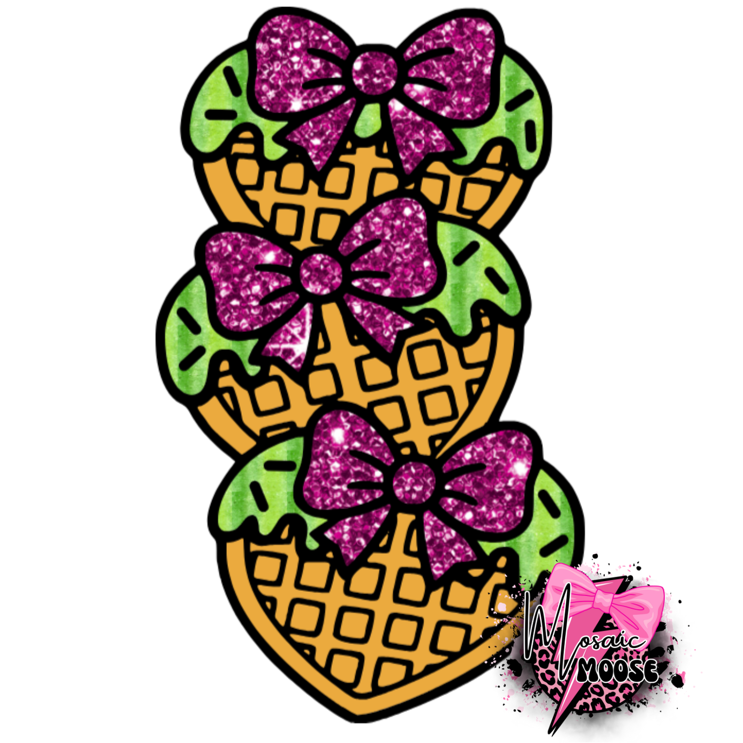 Heart Waffles with Bow-10