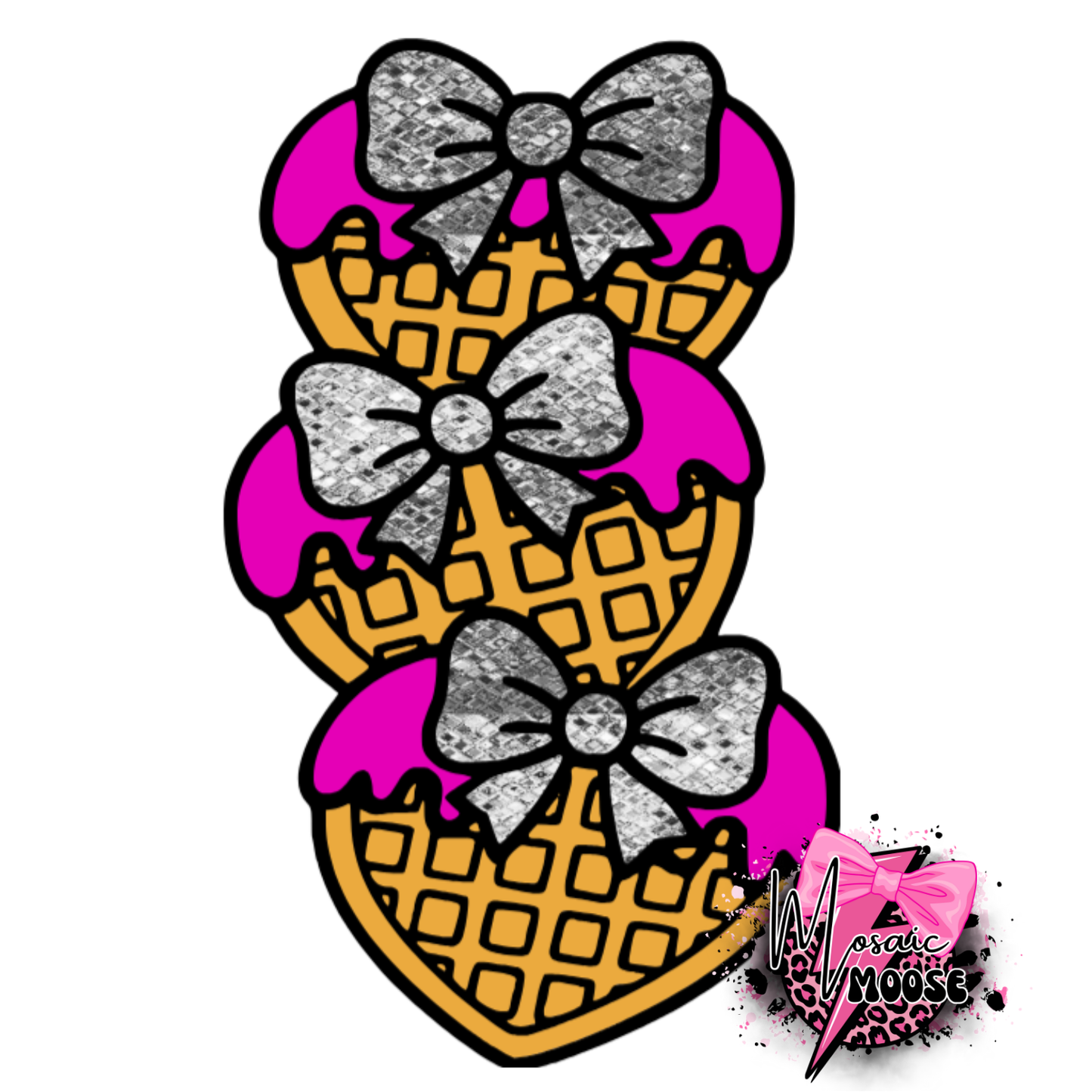 Heart Waffles with Bow-5