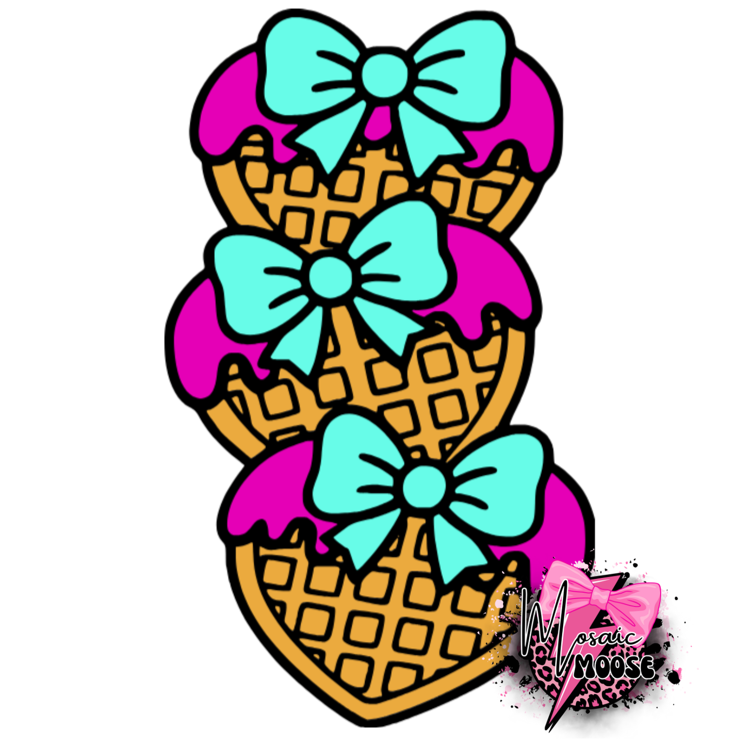 Heart Waffles with Bow-6