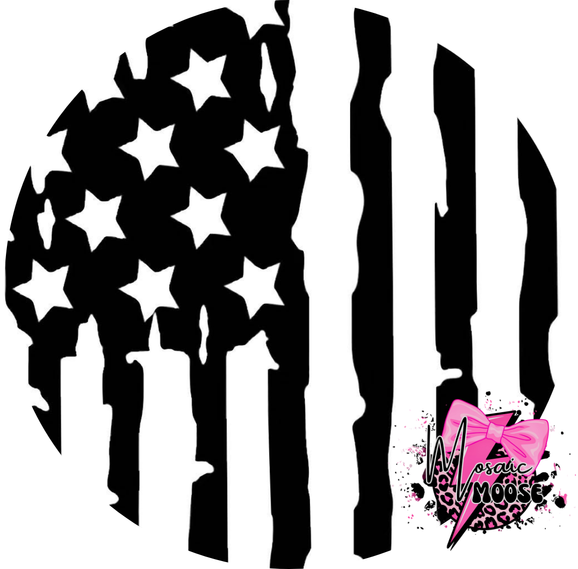 Black and white American Flag