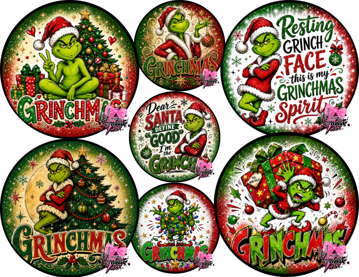 Grinch Cardstock Rounds
