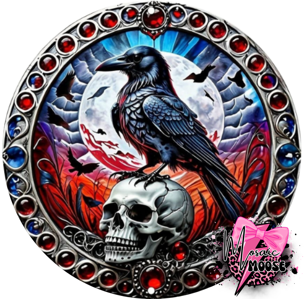 Crow with skull