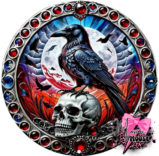 Crow with skull