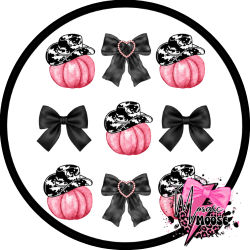 Pink Pumpkin Black Bows