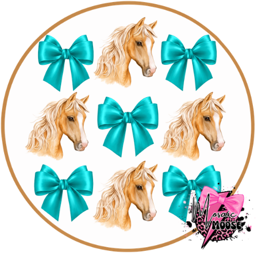 Horse & Bows (Teal)