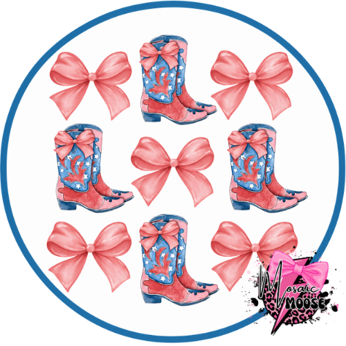 Blue & Pink Boots & Bows