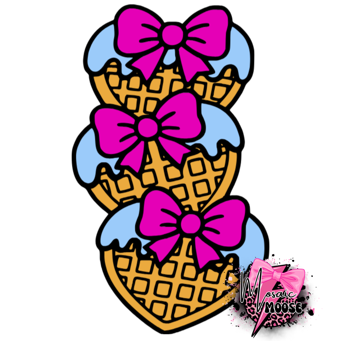 Heart Waffles with Bow-2