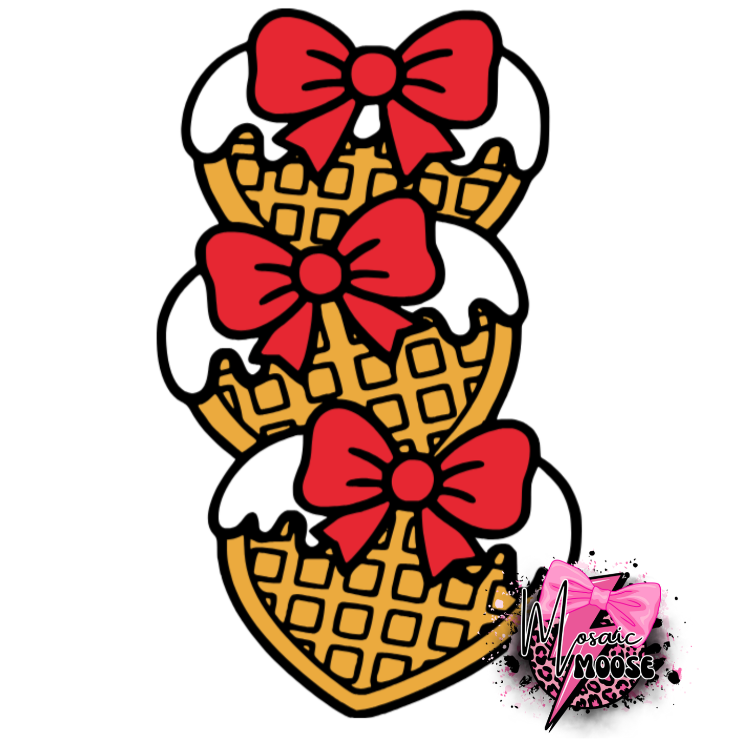 Heart Waffles with Bow-3