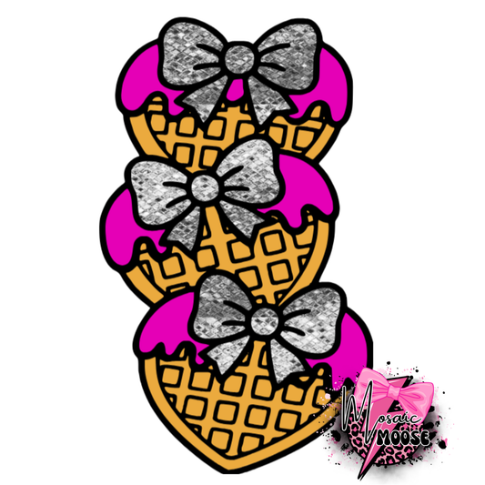 Heart Waffles with Bow-5
