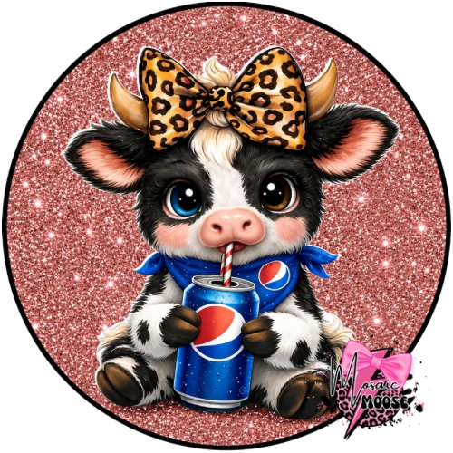 Cow holding Pepsi