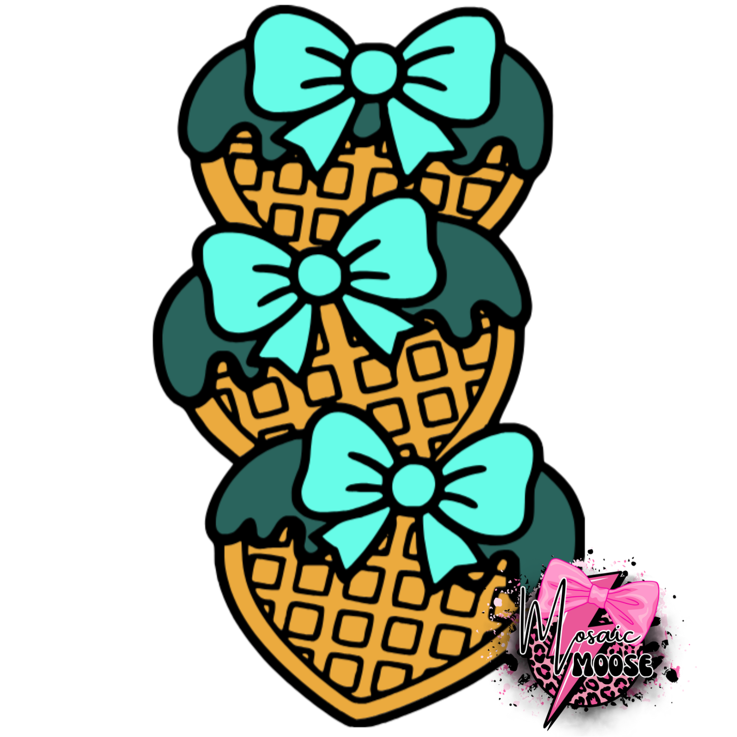Heart Waffles with Bow-8