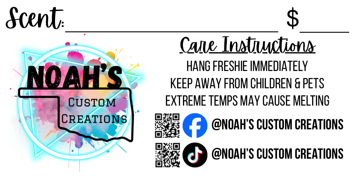 Freshie Scent Labels (full color)