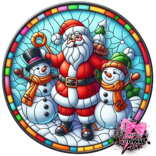 Stained Glass Santa