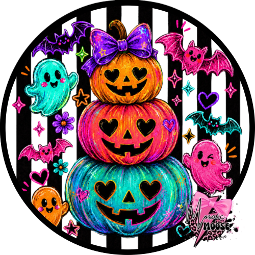 Striped Stacked Pumpkins