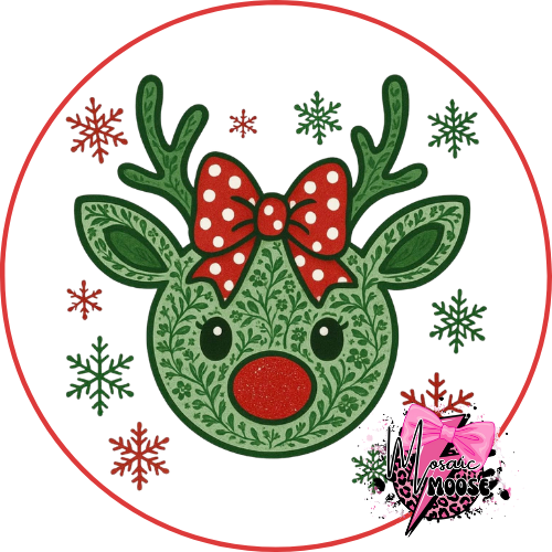 Green Reindeer Head