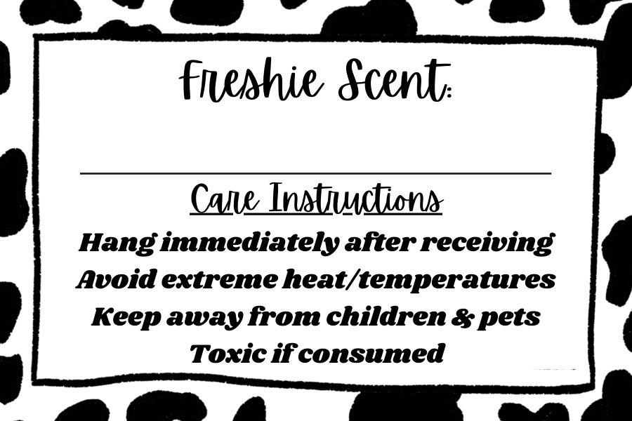 Thermal Freshie Label (black & white)
