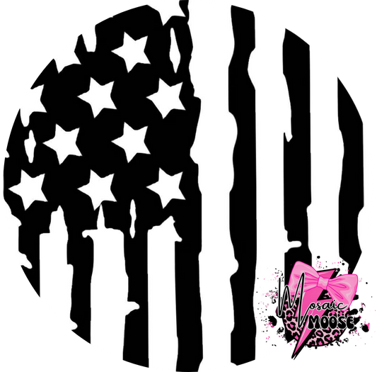 Black and white American Flag