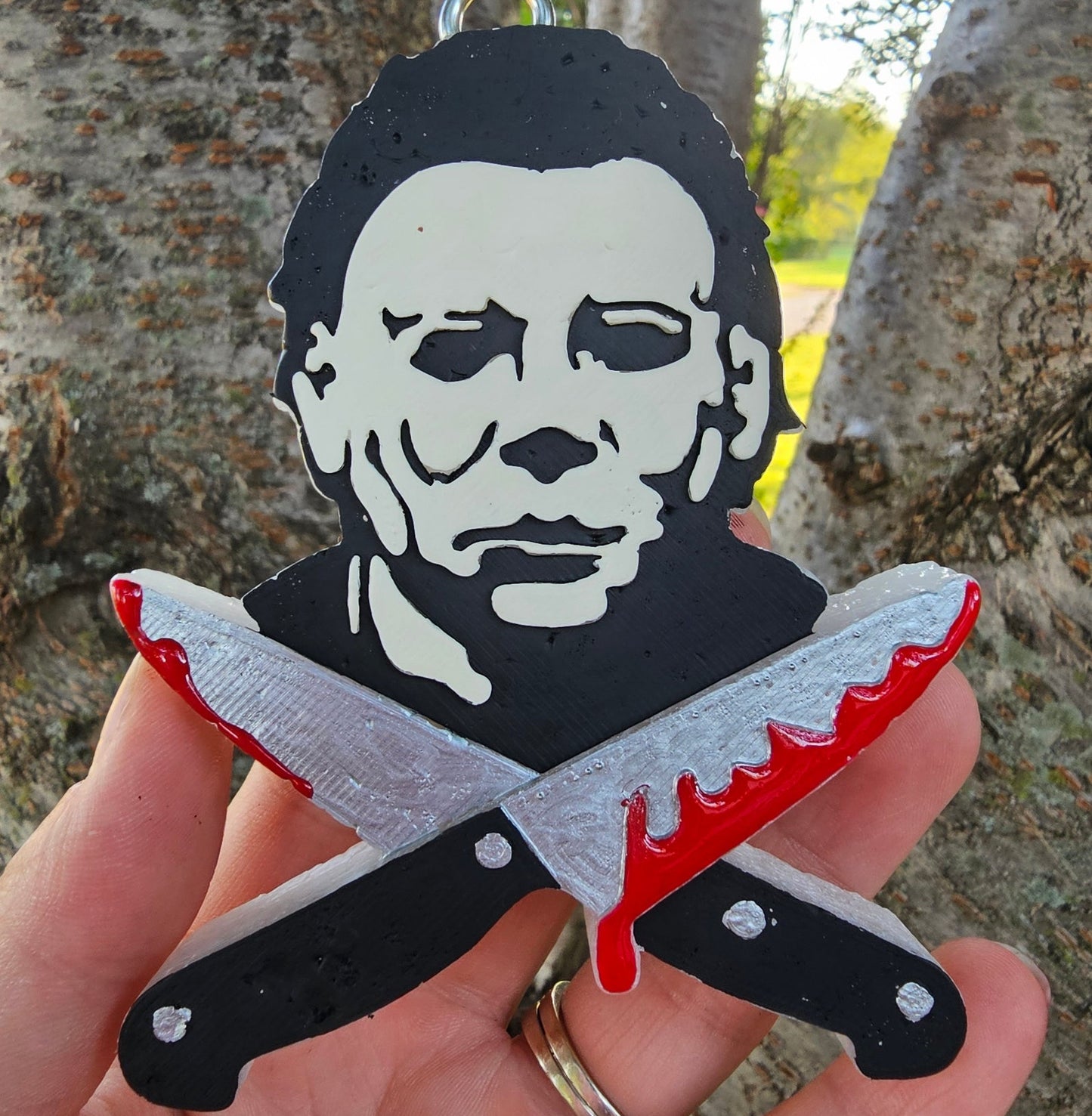 Michael Myers with knives