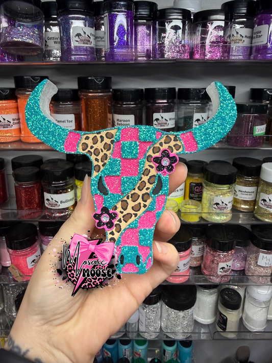 Groovy Retro Checkered Bull