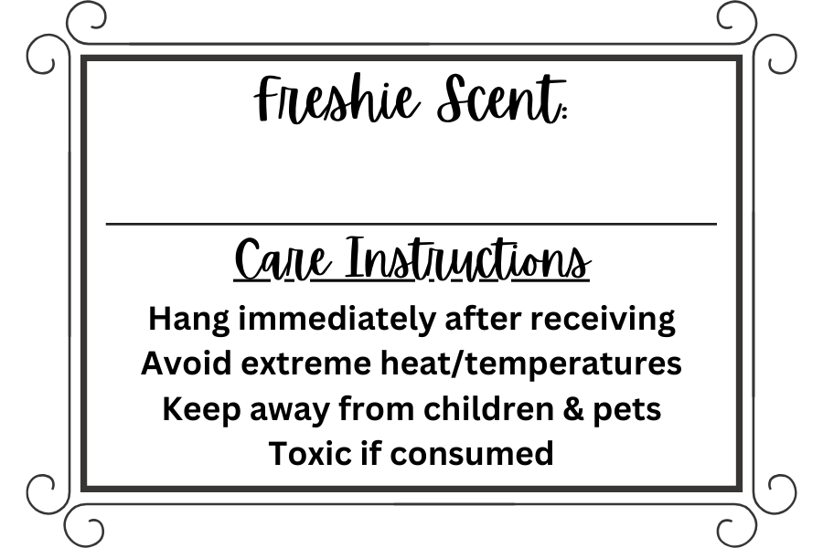 Thermal Freshie Label (black & white)