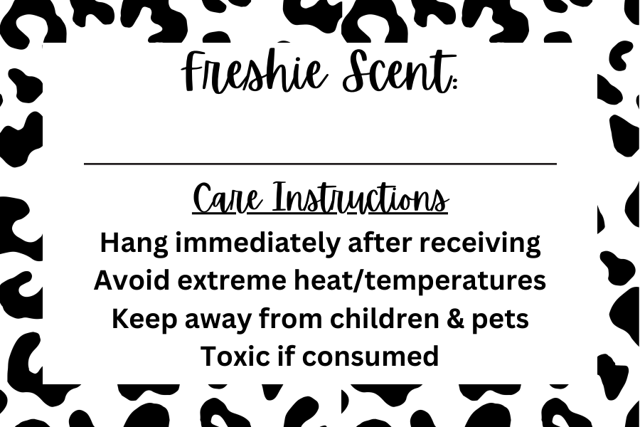 Thermal Freshie Label (black & white)