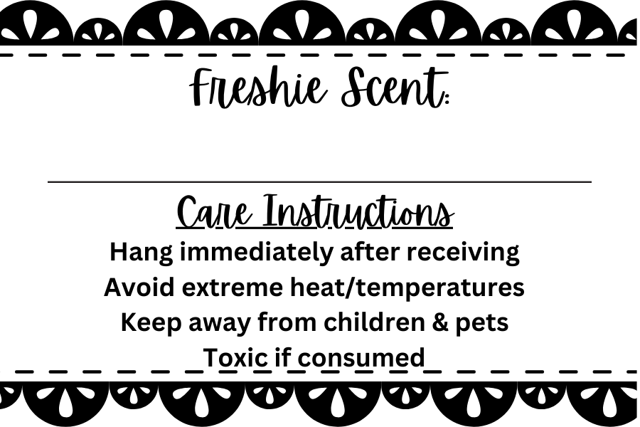 Thermal Freshie Label (black & white)